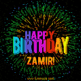 New Bursting with Colors Happy Birthday Zamir GIF and Video with Music