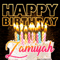 Zamiyah - Animated Happy Birthday Cake GIF Image for WhatsApp