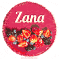 Happy Birthday Cake with Name Zana - Free Download