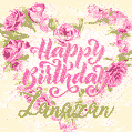 Pink rose heart shaped bouquet - Happy Birthday Card for Zanazan