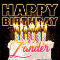 Zander - Animated Happy Birthday Cake GIF for WhatsApp