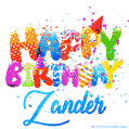 Happy Birthday Zander - Creative Personalized GIF With Name