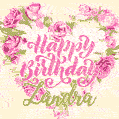 Pink rose heart shaped bouquet - Happy Birthday Card for Zandra