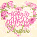 Pink rose heart shaped bouquet - Happy Birthday Card for Zandua