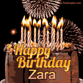 Chocolate Happy Birthday Cake for Zara (GIF)