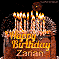 Chocolate Happy Birthday Cake for Zarian (GIF)