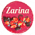 Happy Birthday Cake with Name Zarina - Free Download