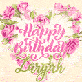 Pink rose heart shaped bouquet - Happy Birthday Card for Zaryah