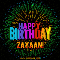 New Bursting with Colors Happy Birthday Zayaan GIF and Video with Music