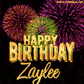 Wishing You A Happy Birthday, Zaylee! Best fireworks GIF animated greeting card.
