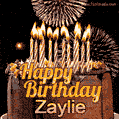 Chocolate Happy Birthday Cake for Zaylie (GIF)