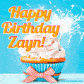 Happy Birthday, Zayn! Elegant cupcake with a sparkler.