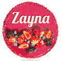 Happy Birthday Cake with Name Zayna - Free Download