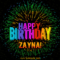 New Bursting with Colors Happy Birthday Zayna GIF and Video with Music