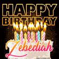 Zebediah - Animated Happy Birthday Cake GIF for WhatsApp