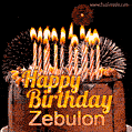 Chocolate Happy Birthday Cake for Zebulon (GIF)