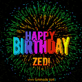 New Bursting with Colors Happy Birthday Zed GIF and Video with Music