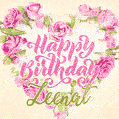 Pink rose heart shaped bouquet - Happy Birthday Card for Zeenat