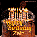 Chocolate Happy Birthday Cake for Zein (GIF)