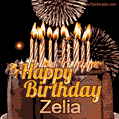 Chocolate Happy Birthday Cake for Zelia (GIF)