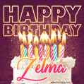 Zelma - Animated Happy Birthday Cake GIF Image for WhatsApp