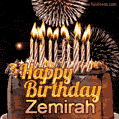 Chocolate Happy Birthday Cake for Zemirah (GIF)