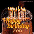 Chocolate Happy Birthday Cake for Zen (GIF)