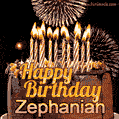 Chocolate Happy Birthday Cake for Zephaniah (GIF)