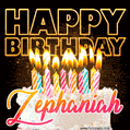 Zephaniah - Animated Happy Birthday Cake GIF for WhatsApp