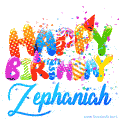 Happy Birthday Zephaniah - Creative Personalized GIF With Name