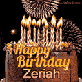 Chocolate Happy Birthday Cake for Zeriah (GIF)