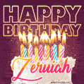 Zeruiah - Animated Happy Birthday Cake GIF Image for WhatsApp