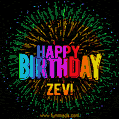 New Bursting with Colors Happy Birthday Zev GIF and Video with Music