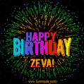 New Bursting with Colors Happy Birthday Zeva GIF and Video with Music