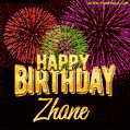 Wishing You A Happy Birthday, Zhane! Best fireworks GIF animated greeting card.