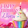 Happy Birthday Zhari - Lovely Animated GIF