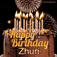 Chocolate Happy Birthday Cake for Zhuri (GIF)