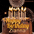 Chocolate Happy Birthday Cake for Zianna (GIF)