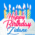 Happy Birthday GIF for Zidane with Birthday Cake and Lit Candles