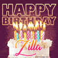 Zilla - Animated Happy Birthday Cake GIF Image for WhatsApp