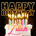 Zillah - Animated Happy Birthday Cake GIF Image for WhatsApp