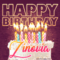 Zinovia - Animated Happy Birthday Cake GIF Image for WhatsApp