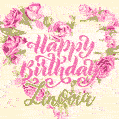 Pink rose heart shaped bouquet - Happy Birthday Card for Zinovia