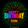 New Bursting with Colors Happy Birthday Zion GIF and Video with Music
