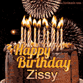 Chocolate Happy Birthday Cake for Zissy (GIF)