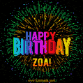 New Bursting with Colors Happy Birthday Zoa GIF and Video with Music