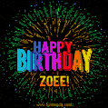New Bursting with Colors Happy Birthday Zoee GIF and Video with Music
