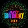 New Bursting with Colors Happy Birthday Zoei GIF and Video with Music
