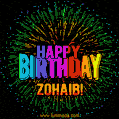 New Bursting with Colors Happy Birthday Zohaib GIF and Video with Music