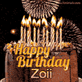 Chocolate Happy Birthday Cake for Zoii (GIF)